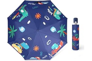 Hannstar kids Folding Travel Umbrella, Strong and Portable - Wind Resistant, Anti-UV Compact Durable Umbrella, Auto Open/Clos