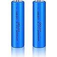 QOJH 2Pack 18650 Battery, 3.7v 18650 Rechargeable Battery 3000mAh for Remote Control Cars Toy, Flashlight, Solar Lights, Mini Fans, Shaver etc (Button Top)