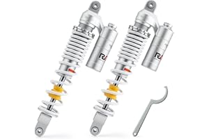 RKV86 Adjustable 425mm Front Air Shock Absorbers, CNC Machining Process, Fit for Yamaha YFZ450 2004-2013 Banshee YFZ450R 2009-2020 ATV (2Pcs, White)