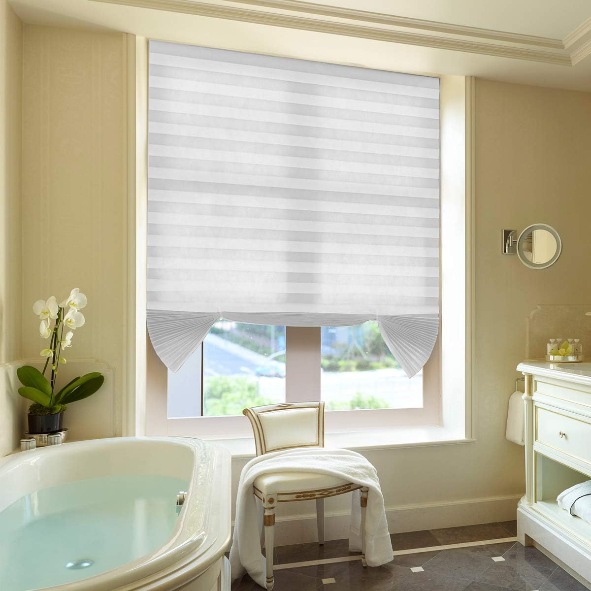 TFSKY Temporary Blinds Cordless Pleated Shades and Blinds