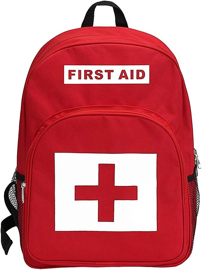 First Aid Bag Kit Empty Waterproof Emergency Treatment Backpack Medic First Responder Backpack Jump Bag for Outdoor, Camping, Field Trips, Hiking & Home (Red)