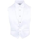 S.H. Churchill & Co. White Low Cut Satin Backless Tuxedo Vest & Bow Tie - 3 Button Front
