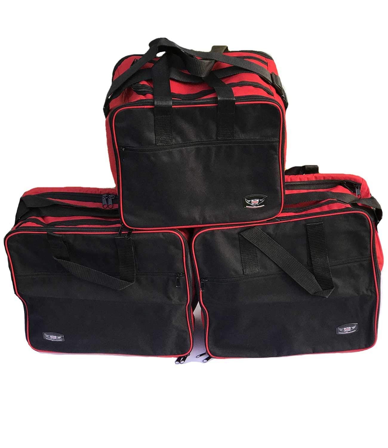 Great Bikers Gear Pannier Liner Bags (Set of 3) Bags to Fit BMW R1200GS Adventure GSA Aluminium Panniers, Motorcycle Touring Bag | Pannier Bag | Inner Bags (Red-Black)