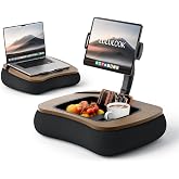 LULULOOK 2-in-1 Lap Desk &amp; Kindle Pillow Stand with Beanbag | Compatible with 14" Laptop,iPad, Phone, 4.7-14.6" Tablet &amp; Kindle Reading in Bed, Laptop Desk Holder with Foldable Arm