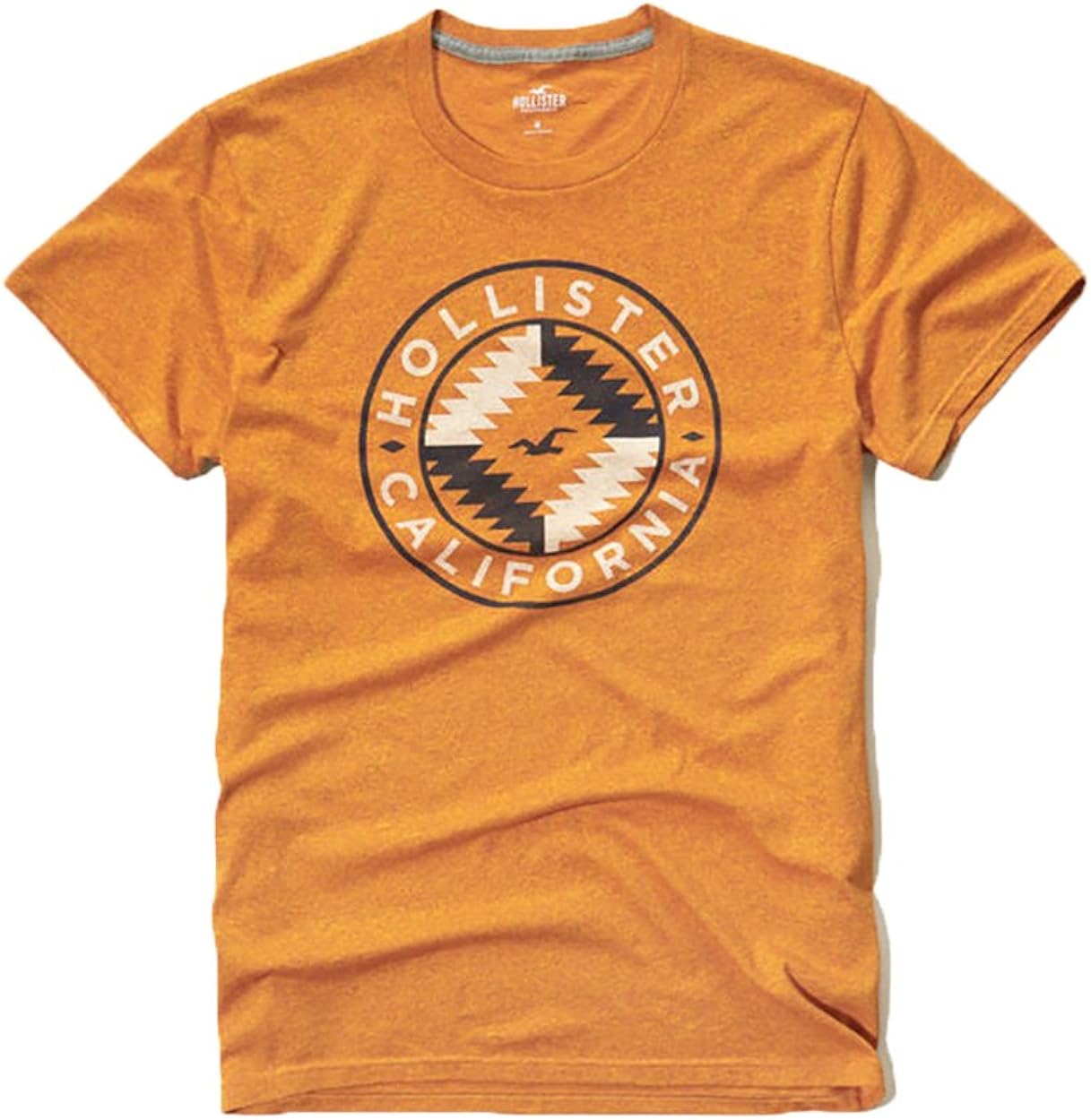 Hollister Men�s Graphic Logo T Shirt (Medium, Yellow 1954