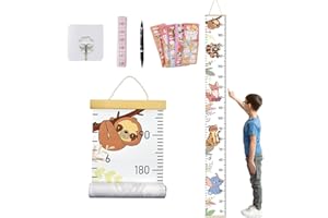 SSYYGET Growth Chart for Wall(77’’ x 8.3’’),Height Measurement for Wall,Hangable and Removable for Nursery Decor,Wooden Height Measurement Chart for Room Decoration (ZOOS)