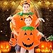 QBSM Adult Halloween Orange Pumpkin Costume Suit Party Cosplay Clothing Clothes with Hat Bag