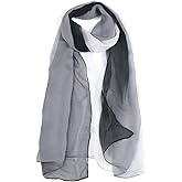 uxcell Long Chiffon Lightweight Sheer Wedding Scarf Silky Gradient Color Party Shawl Spring Summer Beach Wrap for Women