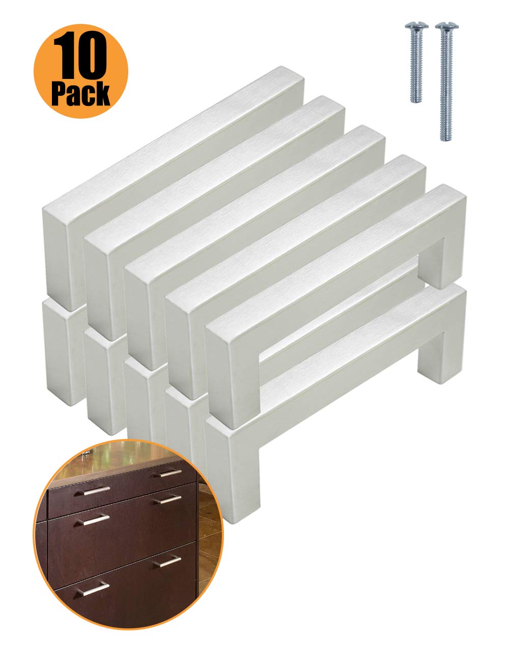 PinLin Tiradores de puerta de armario de cocina de acero inoxidable con