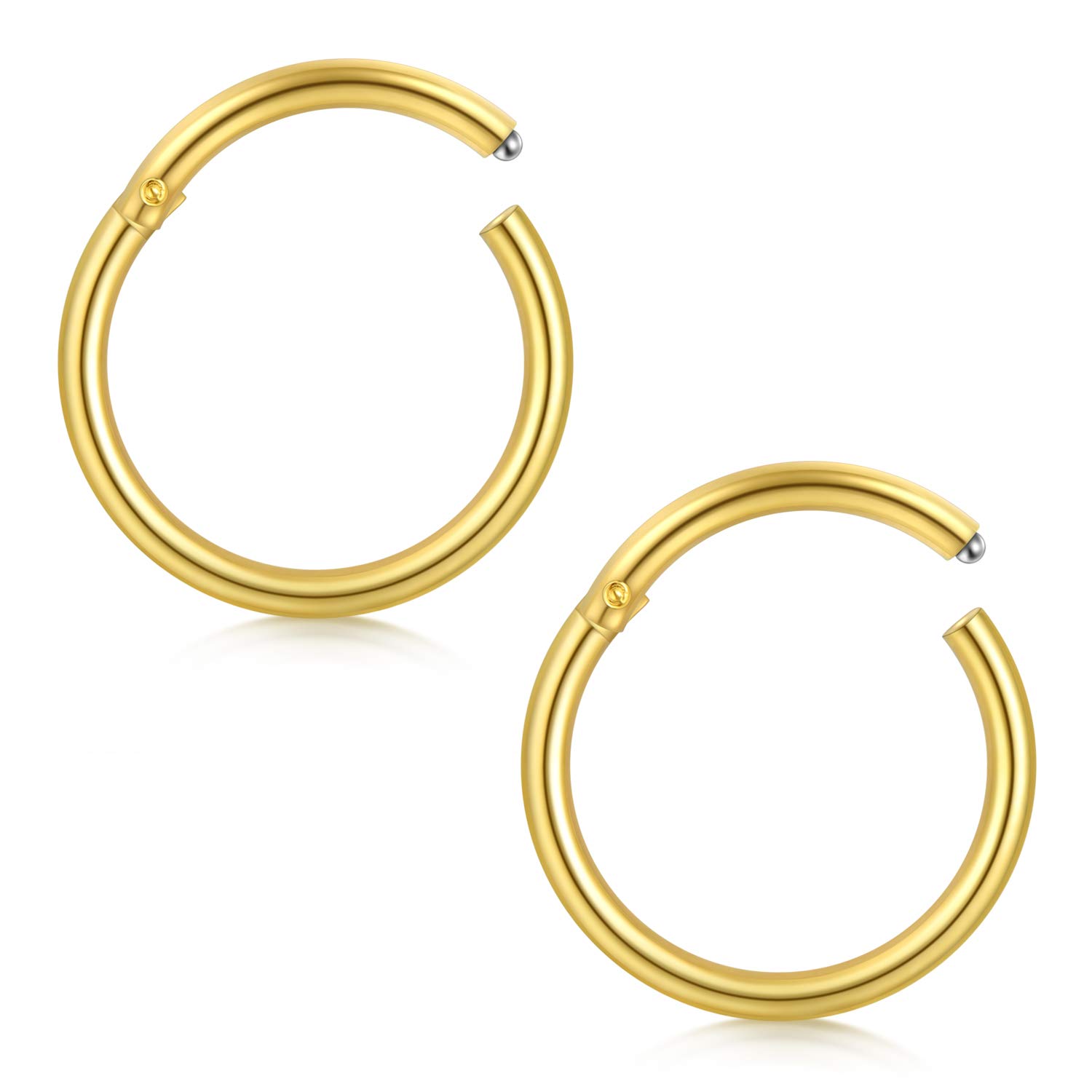 VCMART 2pcs Surgical Steel Nose Ring Hoop 16G Septum Lip Tragus Earring Cartilage Helix Piercing Jewellery