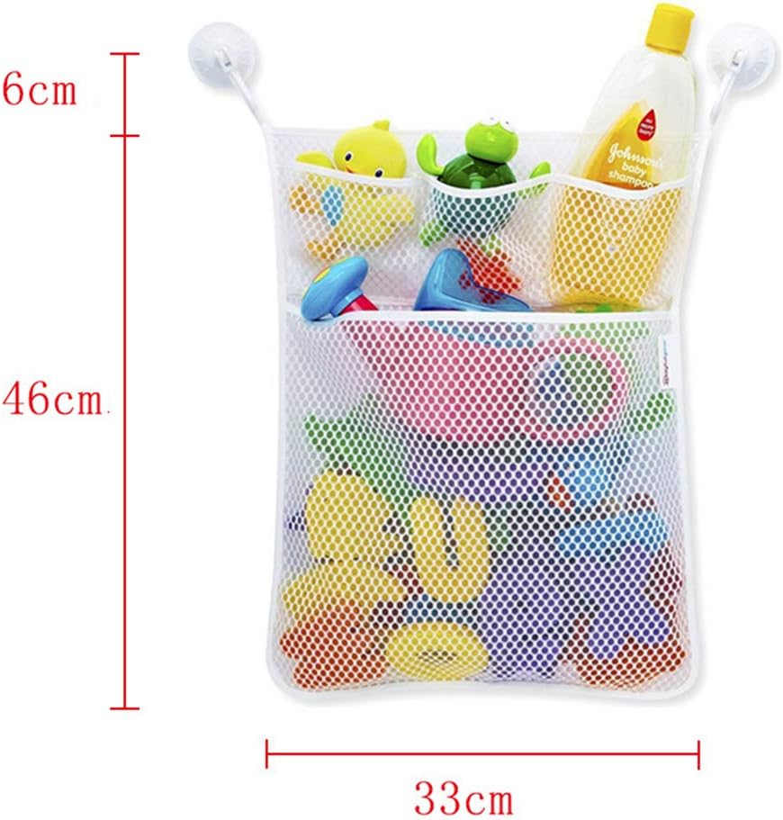 Vkospy Bathroom Toy Organizer Multifunction Bath Storage Bag Quick Dry Bathtub Mesh Net for Baby Toy