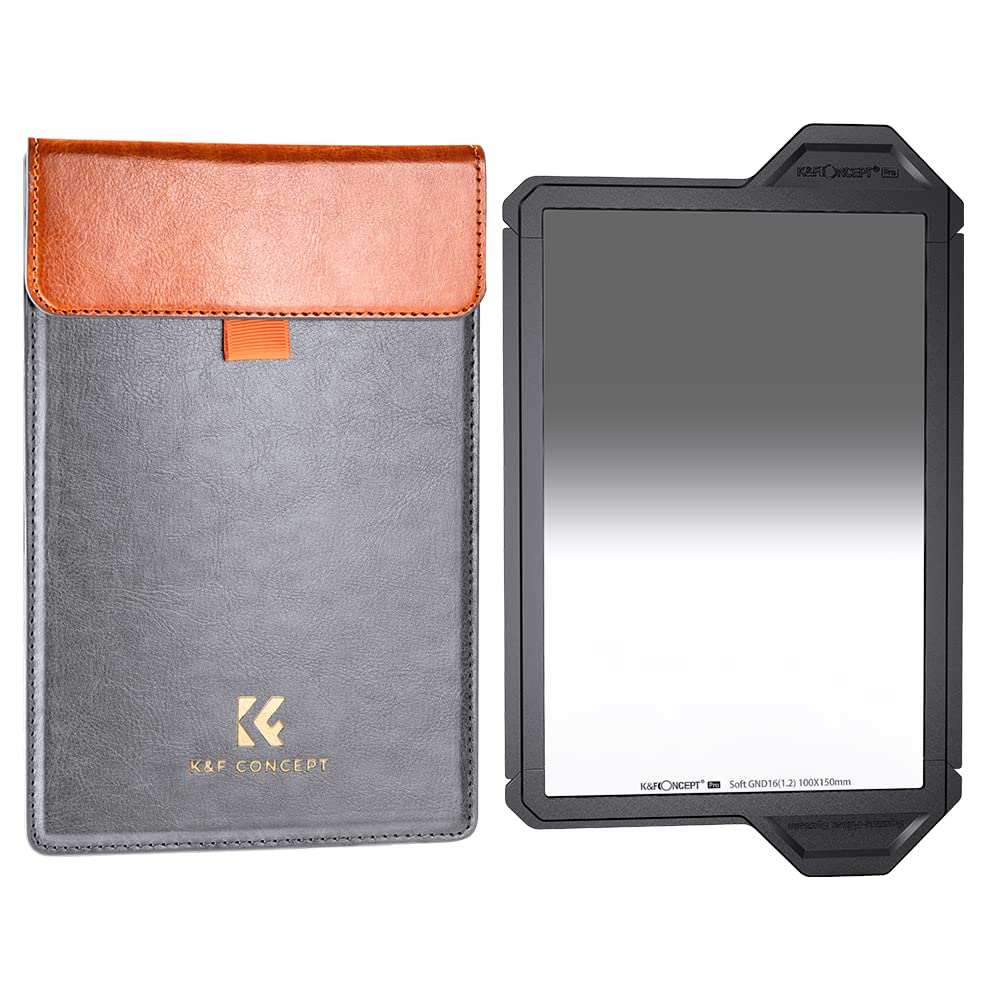 K&F CONCEPT 100mm Square GND16 Filters (Soft Graduated ND16), Optical Glass HD Waterproof ND Filter (X-PRO Series)