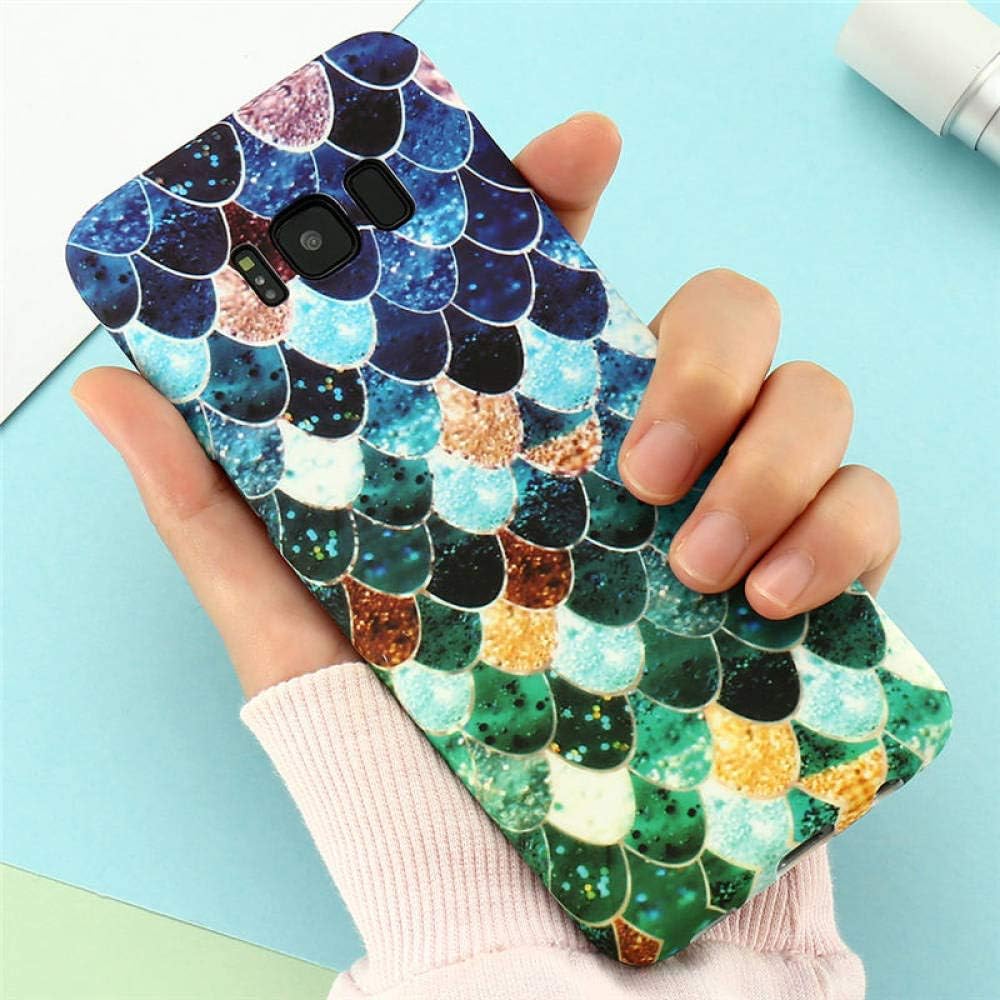 JYBDYL Phone case Fish Scale Luminous Case for Samsung Galaxy S9 S8 S10 Plus Note 10 Phone Case for Samsung A70 A50 A30 A5 2017 A7 2018,1,for iPhone 8 Plus
