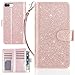 Karidge iPhone 13 Plus Case, iPhone 8 Plus Case, iPhone 7 Plus Wallet Case Karidge Glitter PU Leather 9 Credit Card Slot Cash Holder Hand Strap Kickstand Cover