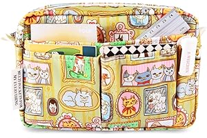 E-WEICHEN Multiple Pockets Portfolio Organizer with Zippered, Makeup Bag Travel Essentials for Women, Simple Waterproof Stationery Pencil Pouch Bag for Journal Office Art Supplies.Photo Frame