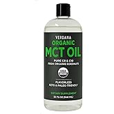 Verdana Organic MCT Oil, 32 fl oz – Pure C8 & C10 from Organic Coconuts, Flavorless MCT Oil for Coffee & Smoothies, Keto & Paleo Friendly, Non-GMO, Kosher, Dietary Supplement