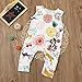 Happy kido Newborn Baby Girls Flower Animal Print Romper Bodysuit Outfits Spring Summer Tops (White, 12-18 Months)