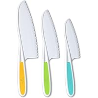 Tovla Jr. Knives for Kids 3-Piece Nylon Kitchen Baking Knife Set: Children's Cooking Knives in 3 Sizes & Colors/Firm Grip, Se