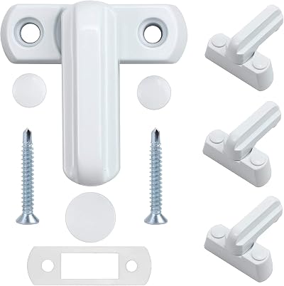 Sandiyago 4 Pack Sash Jammer Blocker White PVC uPVC Door Window Lock Anti Theft