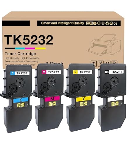Amazon.com: Kyocera TK5232 (TK-5232) 4-Color Toner Cartridge Set