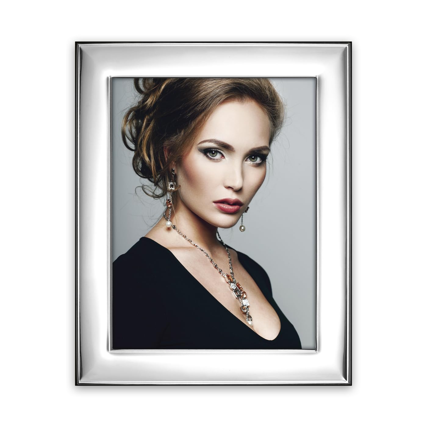 PIENZA Table Frame in Silver Plated for 20x25 Photos, Positionable Horizontally. Silver Plated. Made in Italy