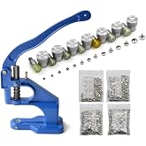 Yalando 1PC Blue Hand Press Machine and 7 Sets Double Cap Rivet Dies Mould Handmade Tool Leather Craft DIY Supplies