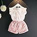 Happy Town Toddler Kids Baby Girls Outfits Clothes T-Shirt Blouse Tops and Floral Shorts Pants Suit 2PCS Set (4T, Pink)