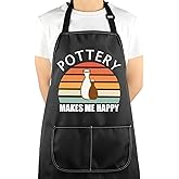 VAMSII Pottery Apron With Pockets - Pottery Lover Gifts - Clay Apron for Potters