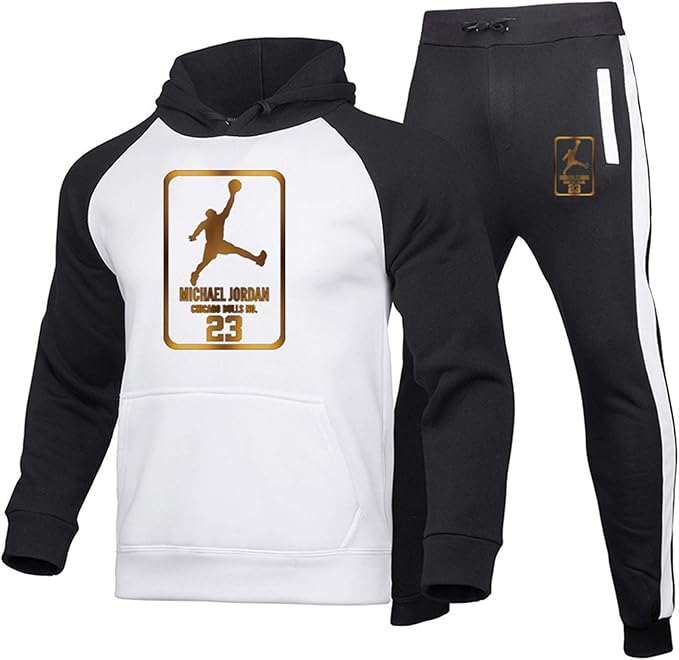 Jordan Mens Tracksuit Set, 23 Basketball Pullover Jogging Bottoms