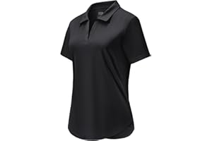 MIER Polo Shirts for Women V Neck Short Sleeve Golf Tennis Shirts Quick Dry Soft UPF 50+ Collared Active Tops, Lightweight