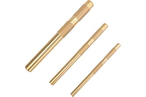 HQPASFY Brass Drift Punch Set, 3-Piece – 3/4"-19mm x 8", 1/2"-13mm x 7", 3/8"-10mm x 6", 25075 25076 25077 Brass Punches