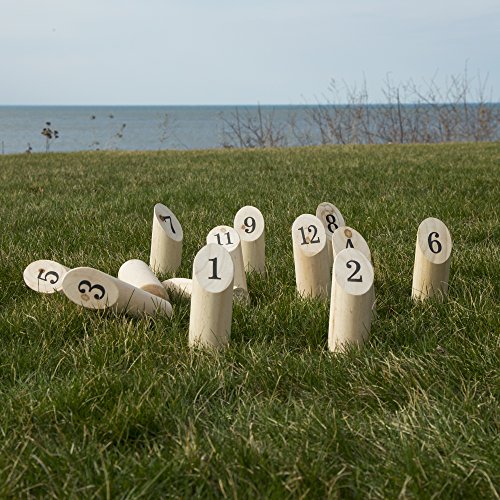 Hey! Play! Wooden Throwing Set, 12 Numbered Pins