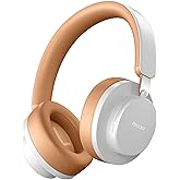 Over Ear Headphones Wireless Bluetooth, Noise Cancelling Headphones Bluetooth with Microphone, Cancelling Wireless Headphones Over Ear, 65h Playtime, Clear Calls, Comfort Fit For Travel (Grey Brown)