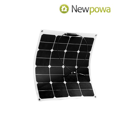 Newpowa 50w 12V Flexibles Solarpanel Ladegerät Semi biegsames wasserfestes Solar Ladegerät für RV, Boot, Kabine, Zelt, Auto