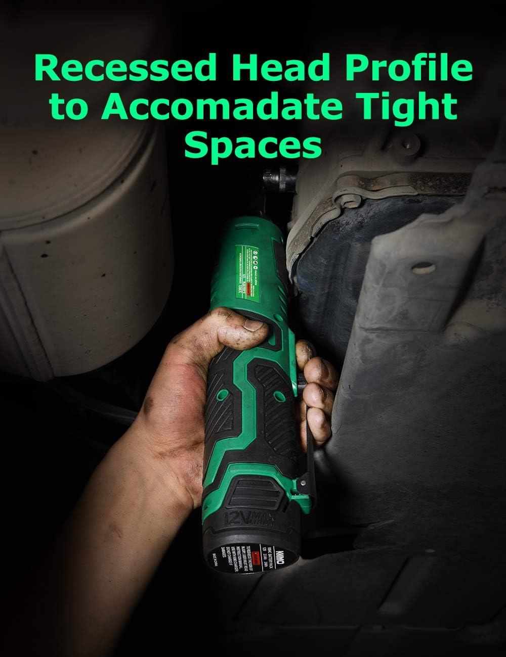 Cordless Electric Ratchet Wrench, 3/8" 40 Ft-lbs 400 RPM 12V Power Ratchet Wrench Kit w/ 60-Min Fast Charge, Variable Speed Trigger, 1 Pack 2.0Ah Lithium-Ion Battery: Home Improvement