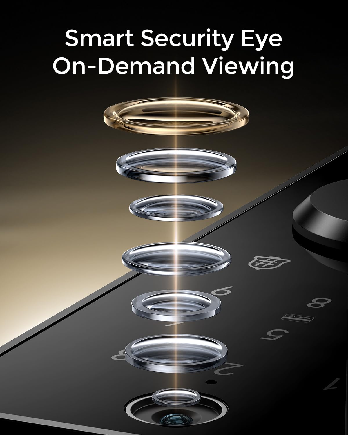 WiFi Video Smart Lock with Camera & Handle - 6-in-1 Keyless Entry (Fingerprint/App/Keypad/FOB/Key), Electric Deadbolt Door Knob for Front, Built-in WiFi, 2-Way Audio, Auto-Lock, Waterproof - Black