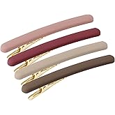 4PCS Duck Bill Hair Clips for Women, Matte Alligator Hair Clips for Girls, Duck Teeth Hair Barrettes, Hair Pins for Girls, Large Barrettes Hair Accessories(3.5Inch,4 Colors,Red)
