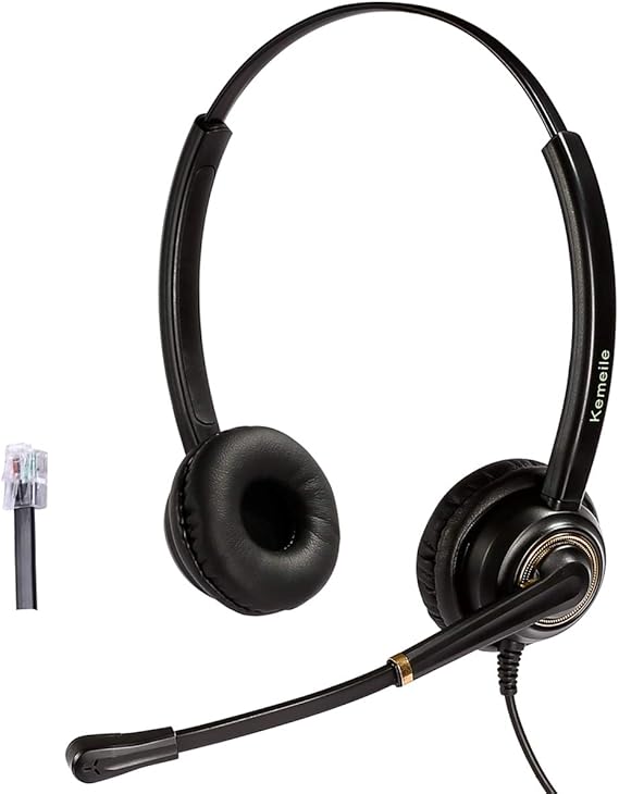 Professional Binaural Call Center Phone Headset Rj9 with