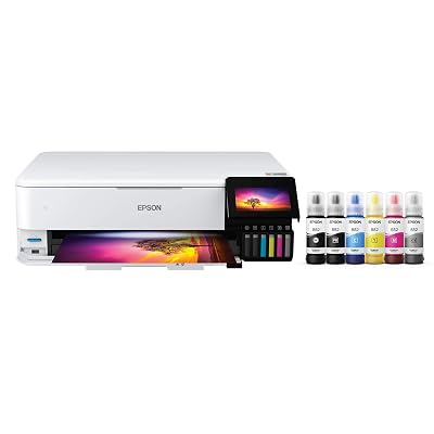 Epson EcoTank Photo ET-8550 Wireless Wide-format Color All-in-One Supertank Printer with Scanner Copier, Ethernet and 4.3-inch Colorfull Touchscreen