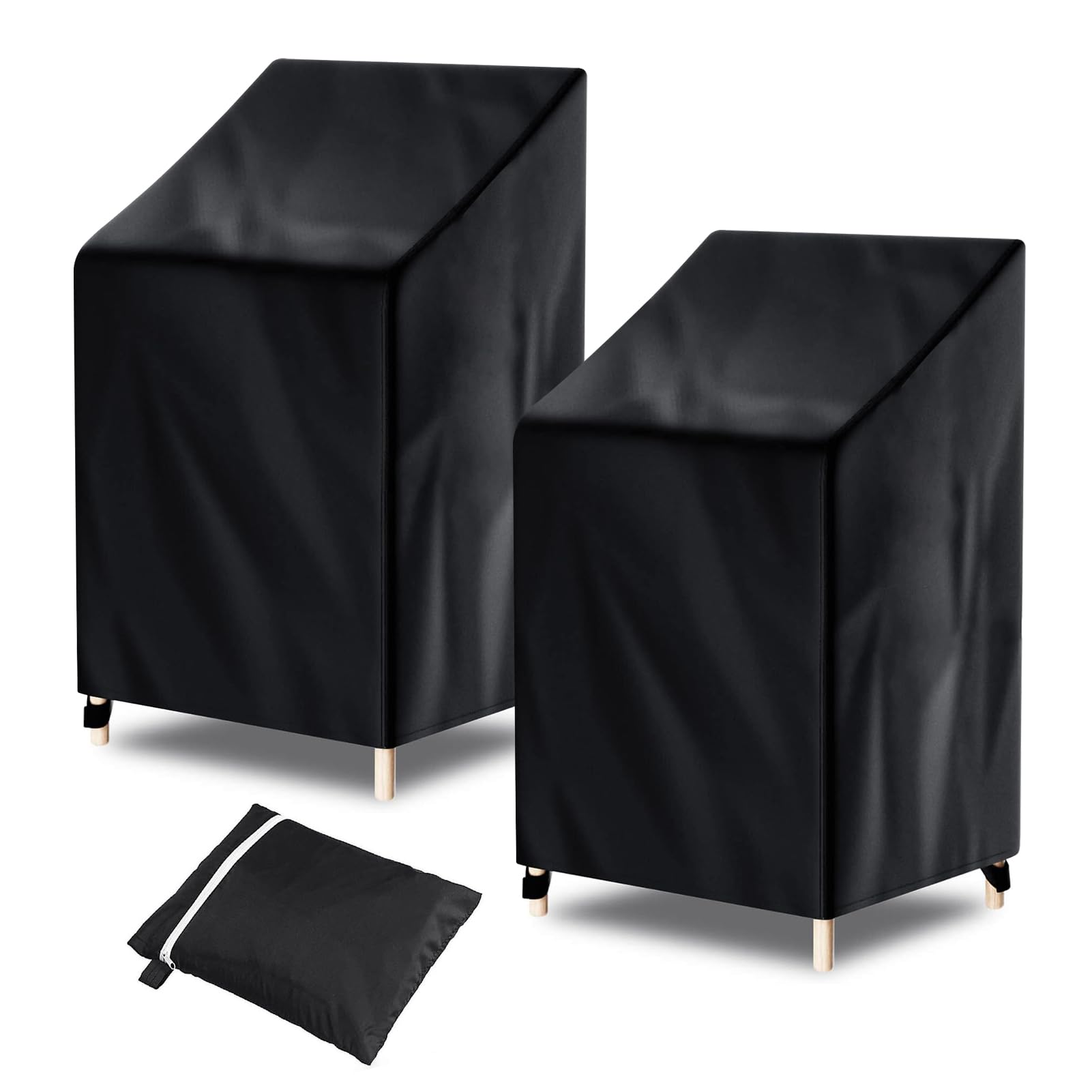 Donken Garden Stacking Chair Covers, Waterproof UV-Protection Tear-Resistant Oxford for Patio Outdoor, 120X70X75/85cm (2 Pack)