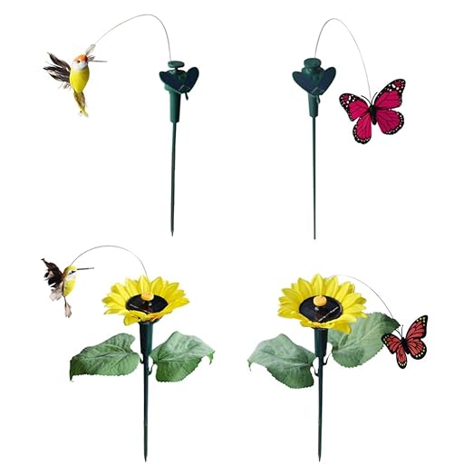 Fityle 4 estacas de Mariposa para Pájaros con piquetas de Girasol ...