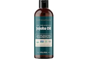 SOULSATION Organic Jojoba Oil for Skin, Hair & Face (16oz) | 100% Pure, Natural Cold Pressed