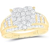 Jewels By Lux 10K Yellow Or White Gold 1Cttw Natural Diamond Gift Heart Head Ring