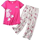 ENJOYNIGHT Womens Pajama Sets Cotton Summer Pjs Tops with Capri Pants Sleepwear