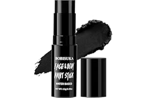 BOBISUKA Black Face & Body Paint Stick Water-Based Washable Face Paint Makeup Stick for Halloween Clown, Skeleton, Skull, Joker, Cosplay, SFX, Sports Eye Black & Costume Party