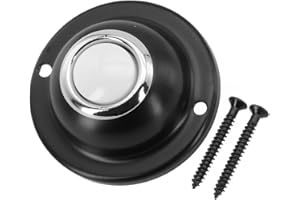 Noteflora Round Metal Wired Doorbell Push Button With LED Light, Black Front Door Replacement