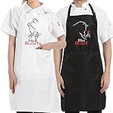 AGMDESIGN His Beauty, Her Beast 2-Pack Apron Set, Bridal Shower Gifts, Wedding Anniversary Birthday Gifts for Couples Parents, Couples Aprons for Bride and Groom