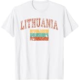Vintage Retro Faded Lithuania Flag T-Shirt Lithuanian Pride Tees