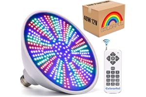 CYNLINK Pool Light Blub, 12V 40W RGB Color Changing LED Pool Lights for Inground Pool, E26 Replacement Bulbs for 500W Pentair and Hayward Fixture with Remote Control