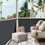 VOUNOT PVC Privacy Screen 1000 x 500 cm Grey Reinforced Outdoor Fence view 6